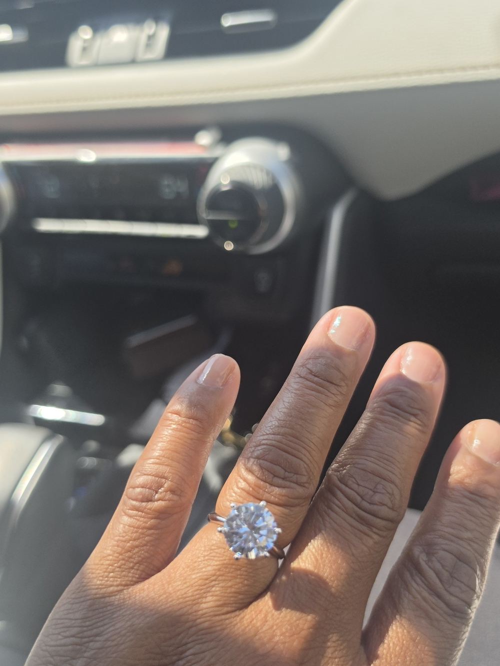 Brilliant Clear Solitaire Ring in Silver Tone - Women's Jewelry